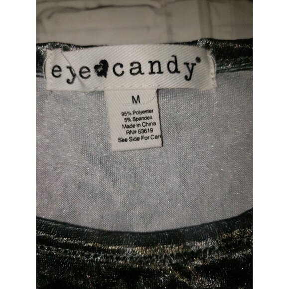 Nwt Eye Candy Women's Size Medium Front Tie Crushed Velvet Blouse - Picture 2 of 6